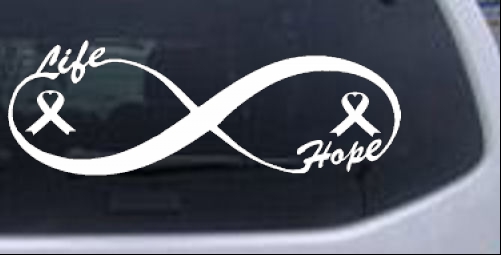 Infinity Breast Cancer Awareness Girlie car-window-decals-stickers