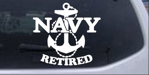 Navy Retired With Anchor Military car-window-decals-stickers