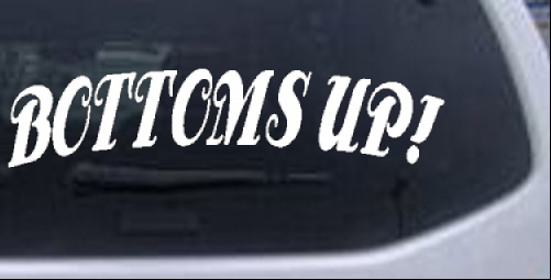 Bottoms Up Arched Drinking - Party car-window-decals-stickers