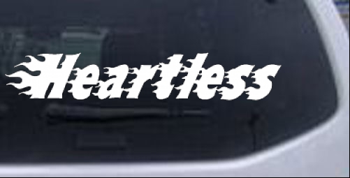 Heartless  Words car-window-decals-stickers
