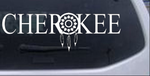 Cherokee with Dreamcatcher O Western car-window-decals-stickers