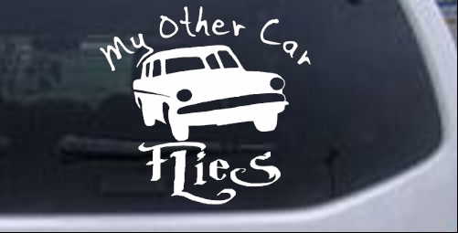My Other Car Flies Harry Potter Sci Fi car-window-decals-stickers