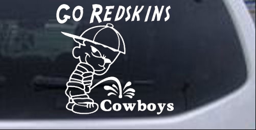 Go Redskins Pee On Cowboys Sports car-window-decals-stickers
