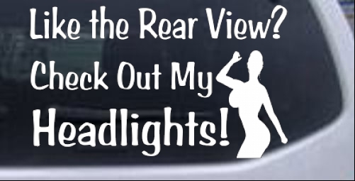 Rear View Head Lights Dancer Girlie car-window-decals-stickers