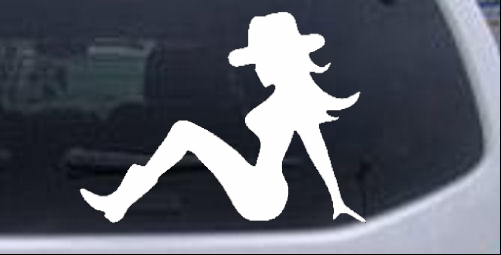 Mudflap Cowgirl Country car-window-decals-stickers