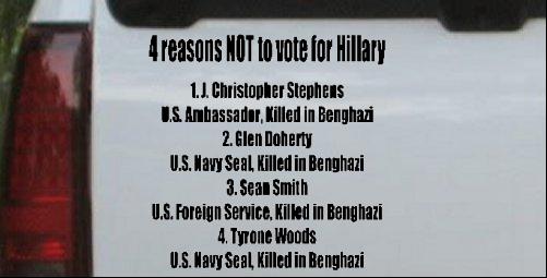 Reasons NOT To Vote For Hillary