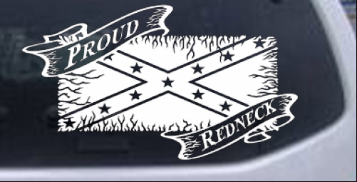 Proud Redneck with Rebel Flag Country car-window-decals-stickers