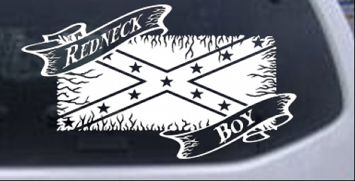 Redneck Boy Rebel Flag Country car-window-decals-stickers