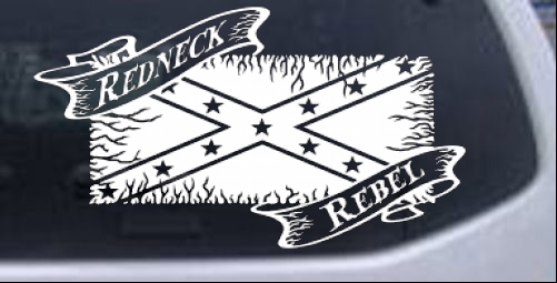 Redneck Rebel with Rebel Flag Country car-window-decals-stickers