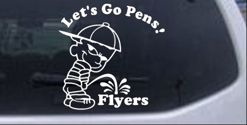 Lets Go Pens Pee On Flyers Pee Ons car-window-decals-stickers