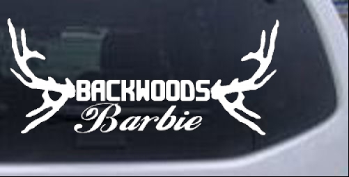 Backwoods Barbie With Antlers Country car-window-decals-stickers