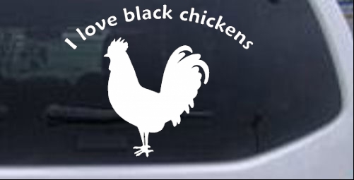 I Love Black Chickens Animals car-window-decals-stickers