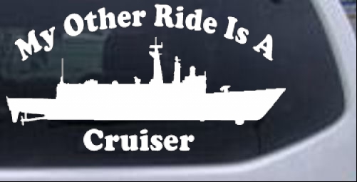 My Other Ride Is A Cruiser Military car-window-decals-stickers