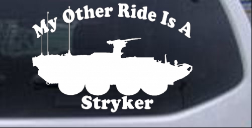 My Other Ride Is A Stryker Military car-window-decals-stickers