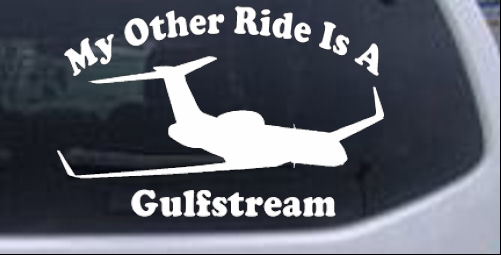 My Other Ride Is A Gulfstream Military car-window-decals-stickers