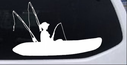 Girl Kayak Fishing Car or Truck Window Decal Sticker - Rad Dezigns