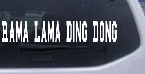 Rama Lama Ding Dong Funny car-window-decals-stickers