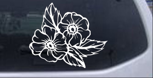 Cherokee Rose Corner Design Flowers And Vines car-window-decals-stickers