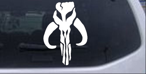 Star Wars Mandalorian Skull Boba Fett Sci Fi car-window-decals-stickers