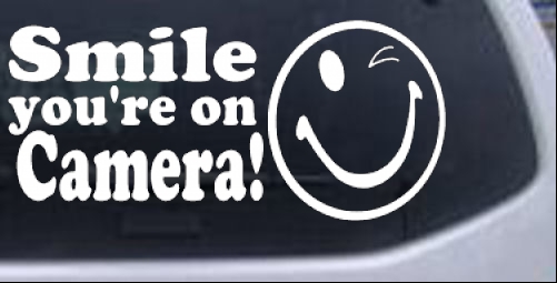 Smile Youre On Camera Funny car-window-decals-stickers