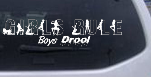 Girls Rule Boys Drool with Girls Girlie car-window-decals-stickers