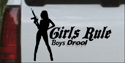 Girls Rule Boys Drool Machine Gun Girl
