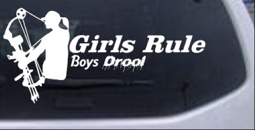 Girls Rule Boys Drool Bow Girl Girlie car-window-decals-stickers