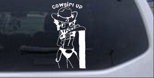 Cowgirl Up Betty Boop Country car-window-decals-stickers