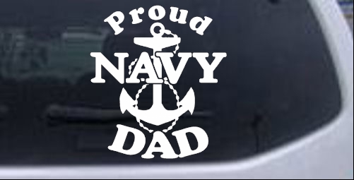 Custom Proud Navy Dad 6 Inch Window Decal