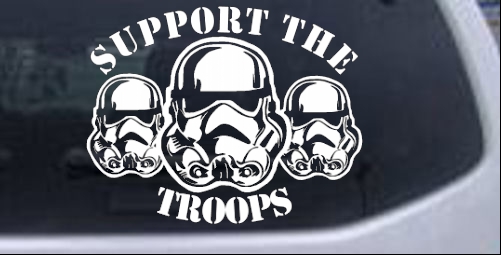 Star Wars Support The Storm Troopers  Sci Fi car-window-decals-stickers
