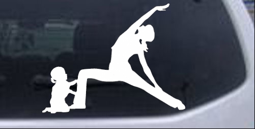 Yoga Mother And Daughter Girlie car-window-decals-stickers