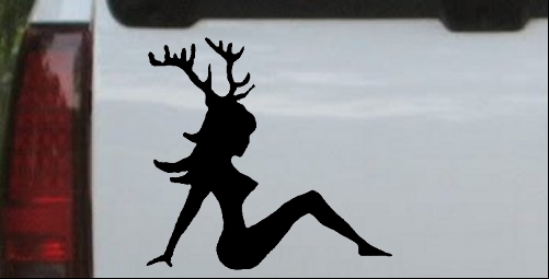 Sexy Mudflap Girl with Deer Horns