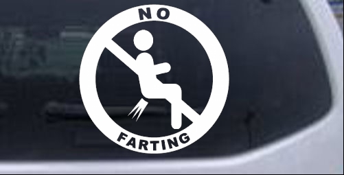 No Farting Pooting Passing Gas Funny car-window-decals-stickers