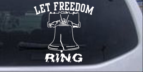 Liberty Bell Let Freedom Ring Patriotic car-window-decals-stickers