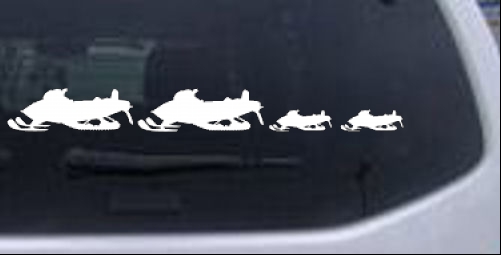 Snowmobile Stick Family 2 Kids Stick Family car-window-decals-stickers