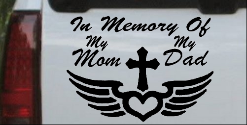 In Memory Of My Mom My Dad Cross Wings