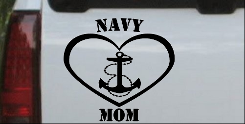 Navy Mom Heart Anchor