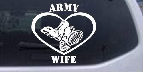 Army Wife Combat Boots Heart Military car-window-decals-stickers