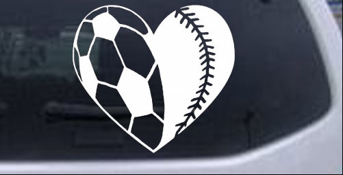Soccer Softball Heart Sports car-window-decals-stickers