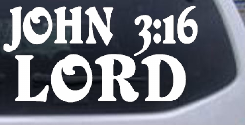 John 3 16 Lord Christian car-window-decals-stickers