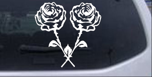 Long Stem Roses Flowers And Vines car-window-decals-stickers
