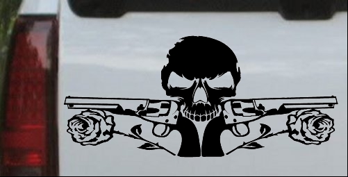 Roses Guns With Skull