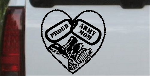 Proud Army Mom Dog Tags Heart Combat Boots 