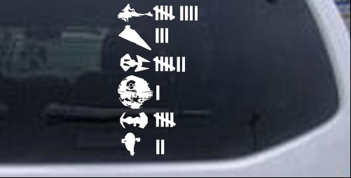Star Wars Keeping Count Empire Sci Fi car-window-decals-stickers