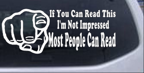 Most People Can Read Funny car-window-decals-stickers