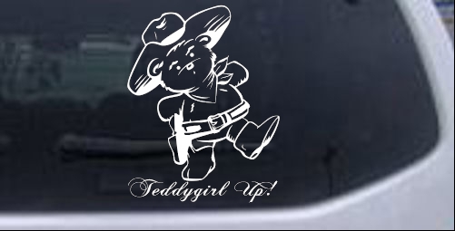 Teddy Bear TeddyGirl Up  Girlie car-window-decals-stickers