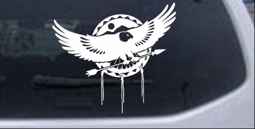 Dream Catcher Eagle Holding Arrow Western car-window-decals-stickers