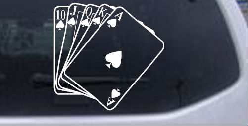 Poker Royal Flush Spades Biker car-window-decals-stickers