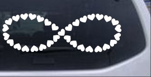 Infinity With Hearts Girlie car-window-decals-stickers