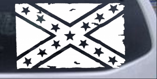 Confederate Southern Rebel Battle Flag Tattered Country car-window-decals-stickers